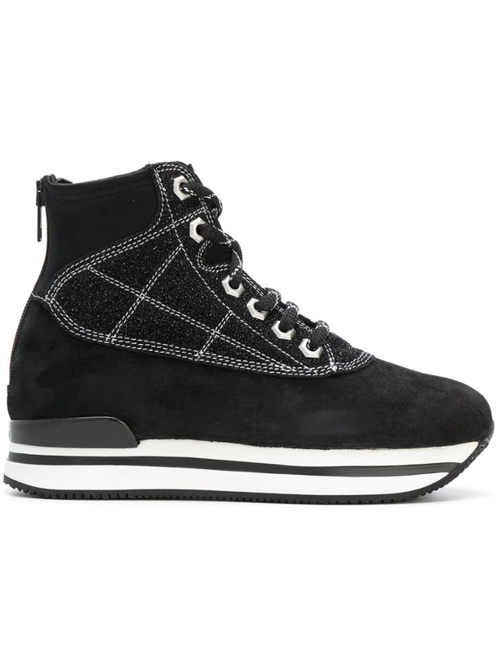Hogan Heeled Sneakers With Zip - Blue