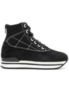 Hogan Heeled Sneakers With Zip - Blue