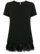 P.a.r.o.s.h. Feather Hem Top - Black