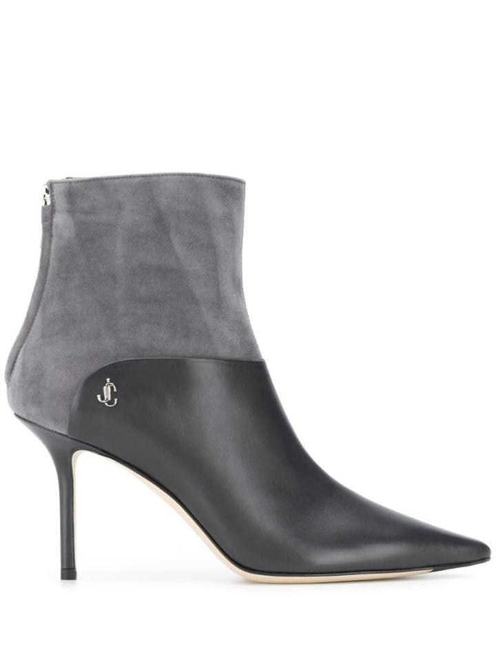 Jimmy Choo Beyla 85 Pointed Toe Boots - Grey