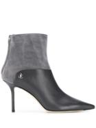 Jimmy Choo Beyla 85 Pointed Toe Boots - Grey