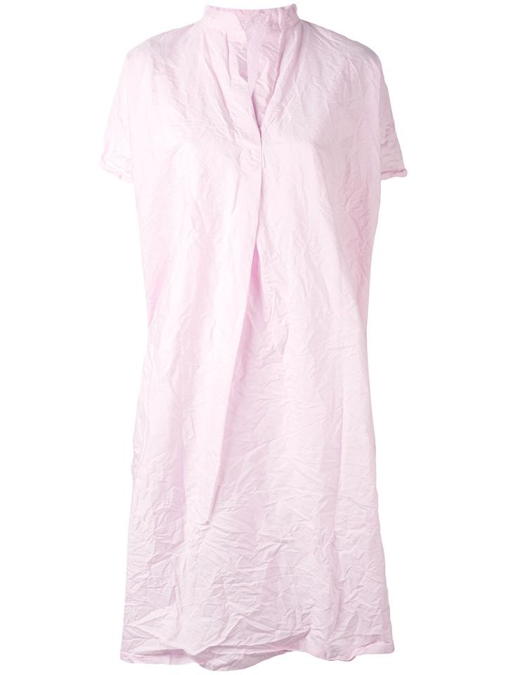 Daniela Gregis - Mandarin Neck Shift Dress - Women - Cotton - 2, Nude/neutrals, Cotton