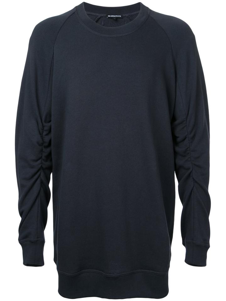 Ann Demeulemeester Gathered Sleeve Sweatshirt - Grey