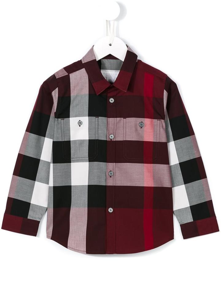 Burberry Kids Checked Shirt, Boy's, Size: 10 Yrs, Black