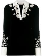 Roksanda Embellished Peplum Top - Red