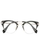 Miu Miu Eyewear - Cat Eye Glasses - Women - Acetate/metal - 48, Black, Acetate/metal