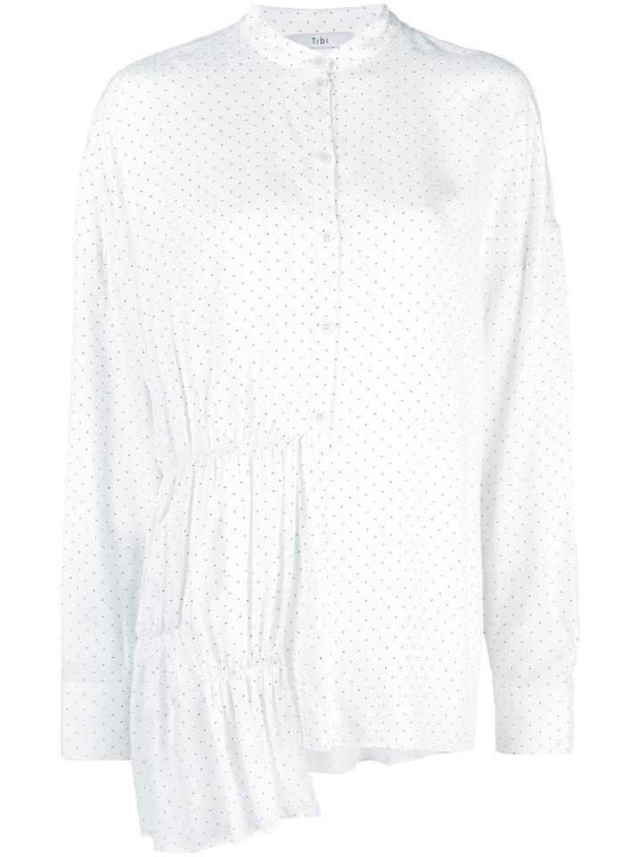 Tibi Pindot Longline Shirt - White