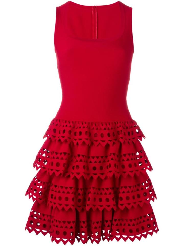 Alaïa Laser Cut Ruffle Dress