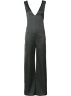 Nomia V Neck Jumpsuit, Women's, Size: 4, Black, Cotton/linen/flax/viscose
