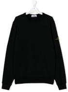 Stone Island Junior Teen Round Neck Sweatshirt - Black