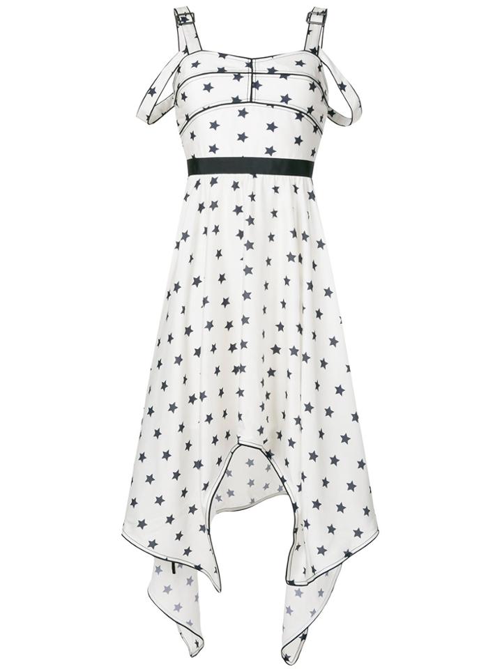 Self-portrait Star Print Sleeveless Midi Dress - White