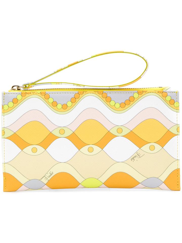 Emilio Pucci Printed Wristlet Pouch - Yellow & Orange