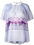 Giamba Flamingo Print Blouse, Women's, Size: 42, Pink/purple, Cotton/polyester