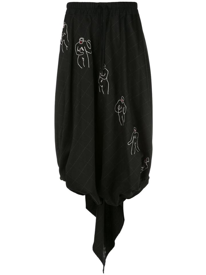 Bernhard Willhelm Asymmetric Drop-crotch Trousers - Black