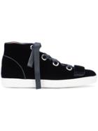 Derek Lam Velvet Serena High Top Sneaker - Blue