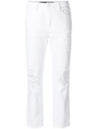 T By Alexander Wang Ripped Cropped Jeans - White