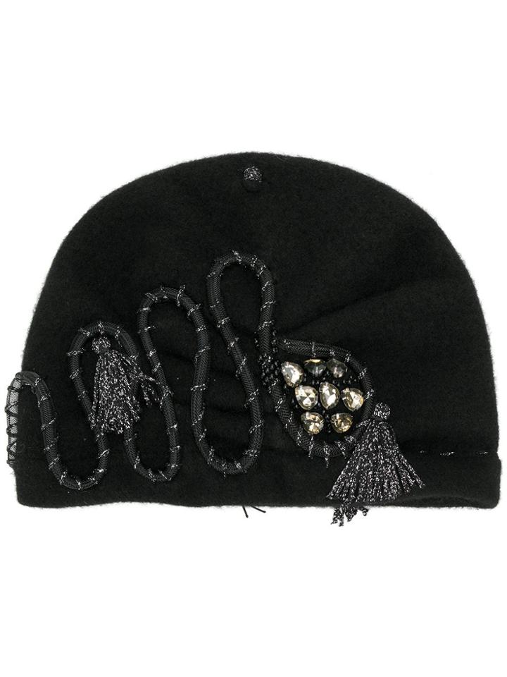Le Chapeau Le Chapeau 3701 Black Leather/fur/exotic Skins->leather