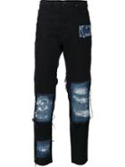 Vivienne Westwood Anglomania Distressed Patchwork Skinny Jeans, Men's, Size: 32, Black, Cotton