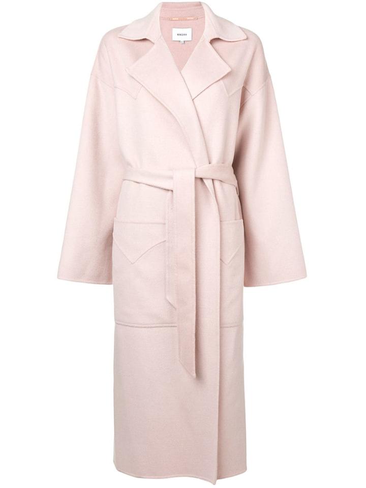 Nanushka Belted Midi Coat - Pink