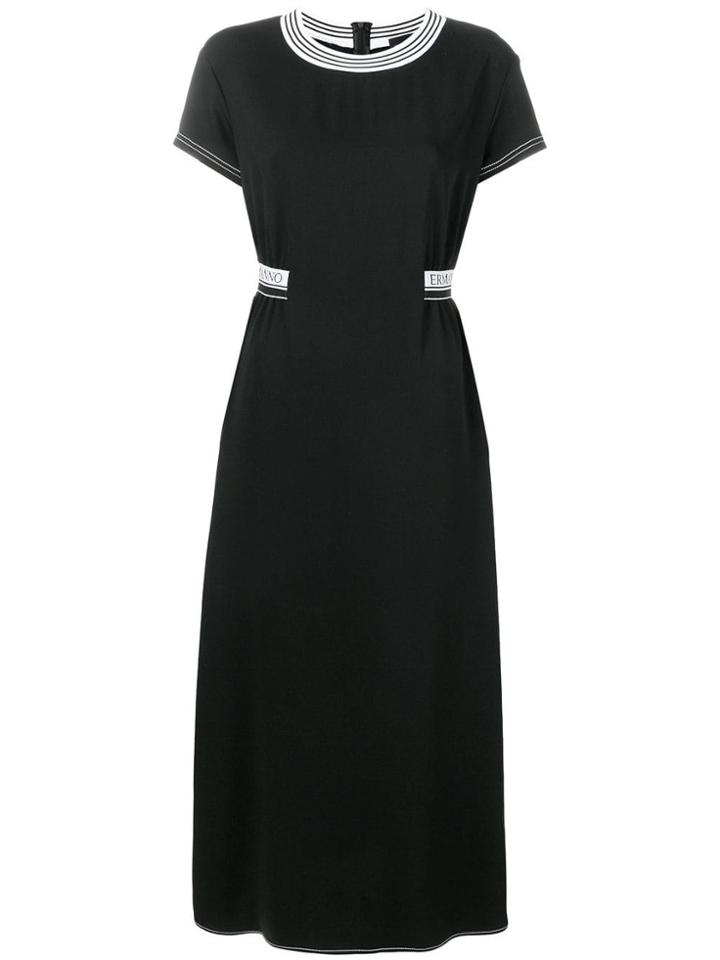 Ermanno Ermanno Short-sleeve Flared Dress - Black