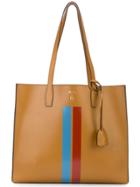 Mark Cross Stripe Detail Tote - Brown