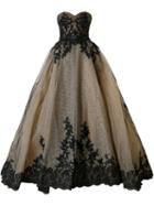 Mikael D. Strapless Ball Gown, Women's, Size: 38, Black, Silk/polyamide