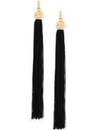 Saint Laurent Long Tasseled Earrings - Black