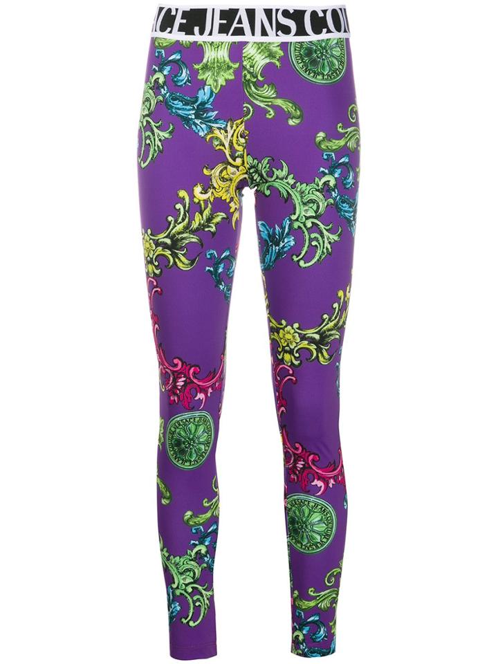 Versace Jeans Couture All-over Print Leggings - Purple