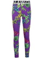 Versace Jeans Couture All-over Print Leggings - Purple