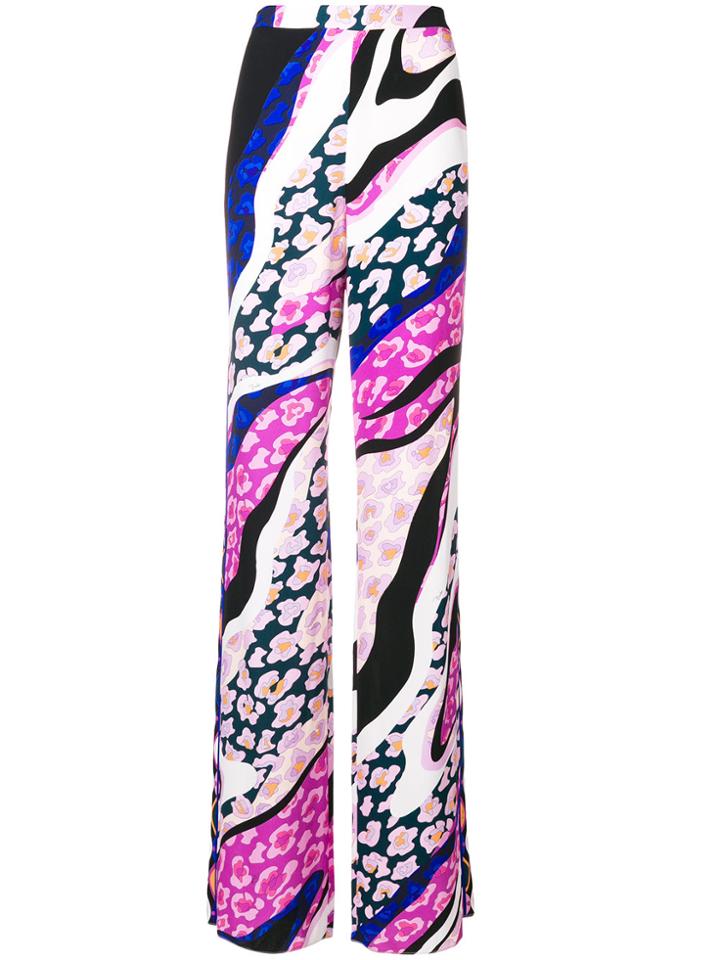 Emilio Pucci High Rise Tailored Trousers - Pink & Purple
