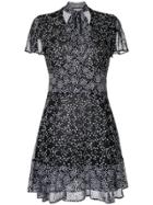 Michael Michael Kors Star Print Tie-neck Dress - Black