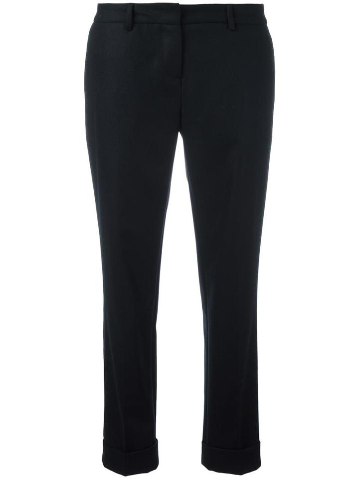 Boglioli Tailored Cropped Trousers, Women's, Size: 38, Black, Wool