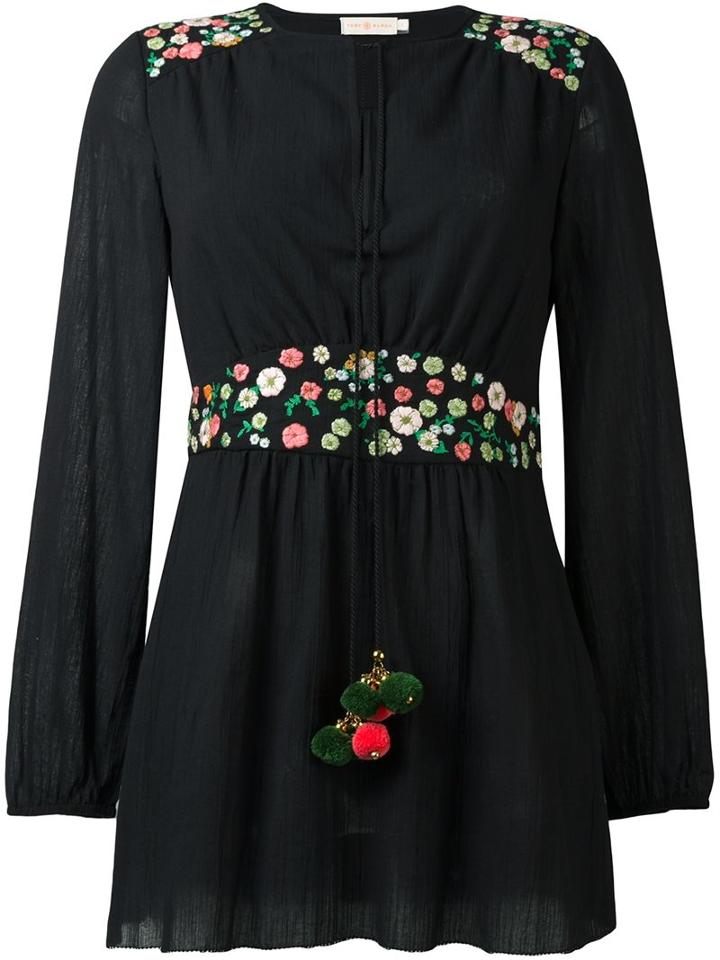 Tory Burch Floral Embroidery Detailing Blouse