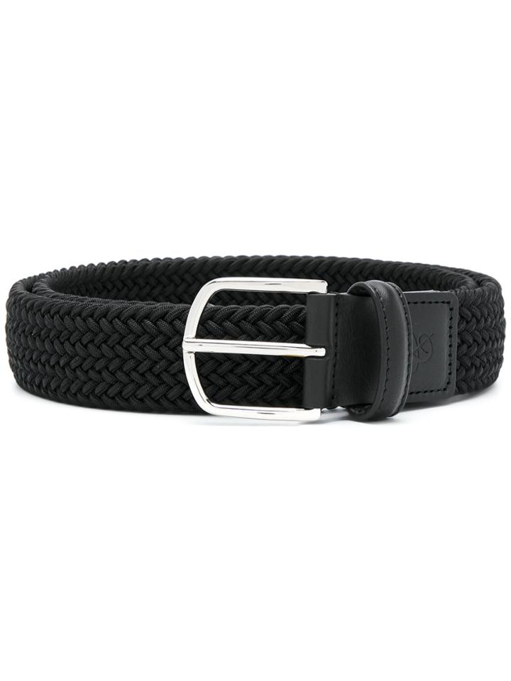 Canali Braided Buckle Belt - Black