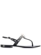 Philipp Plein Skull Chain Strap Sandals - Black