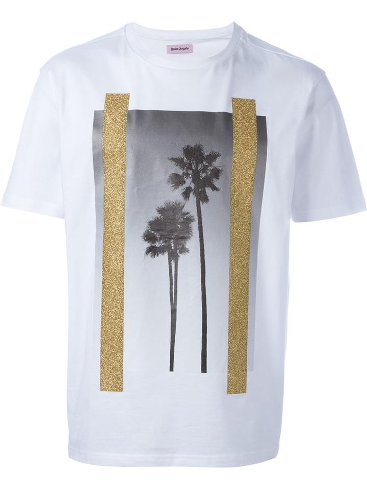 Palm Angels Palm Tree Print T-shirt, Men's, Size: S, White, Cotton