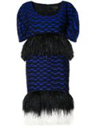 Proenza Schouler - Trim Patterned Dress - Women - Silk/acetate/viscose/ostrich Egg - Ii, Blue, Silk/acetate/viscose/ostrich Egg