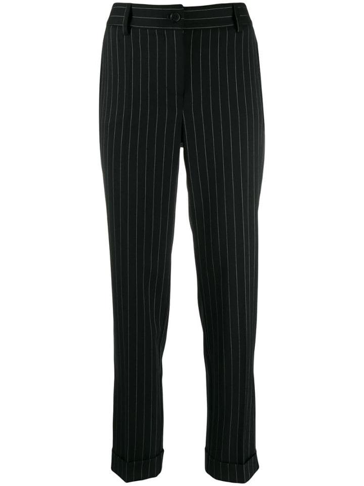 P.a.r.o.s.h. Straight Pinstripe Trousers - Black
