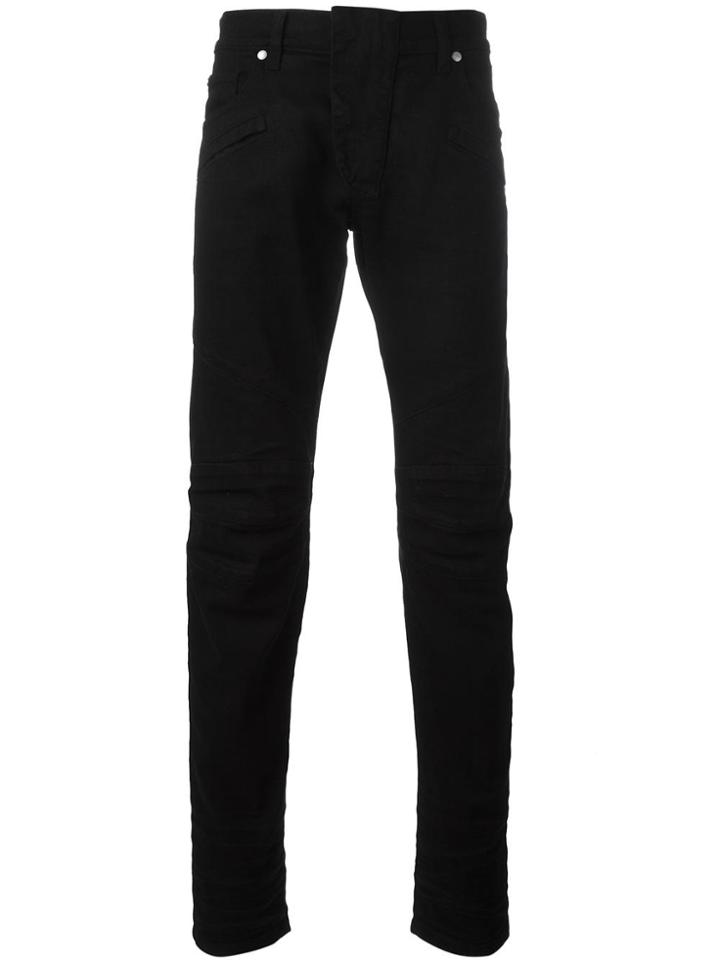 Pierre Balmain Panelled Slim-fit Jeans - Black