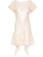 Natasha Zinko Silk Sequin Embellished Dress - Neutrals