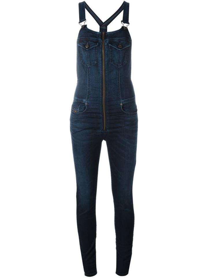 Diesel Jeide Dungarees, Women's, Size: S, Blue, Cotton/polyester/spandex/elastane