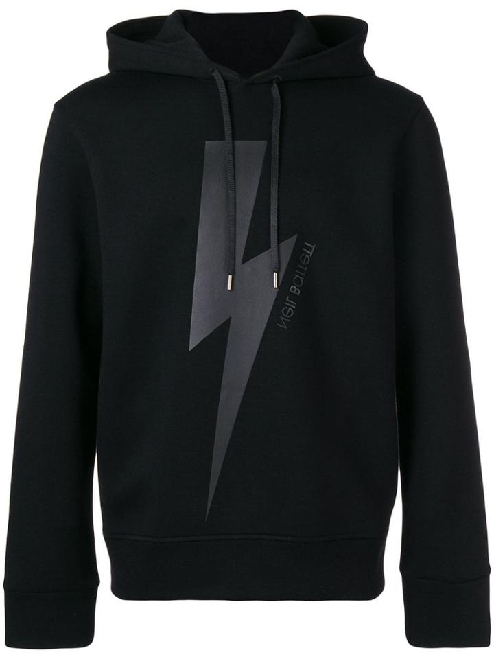 Neil Barrett Lightning Bolt Hoodie - Black