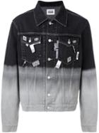 Christopher Shannon Dip-dyed Denim Jacket, Men's, Size: Large, Grey, Cotton/polyester
