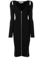 Mcq Alexander Mcqueen V-neck Cut-out Zipped Dress - Black