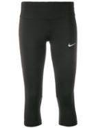 Nike Logo Print Cropped Leggings, Women's, Size: Xs, Black, Polyester/spandex/elastane