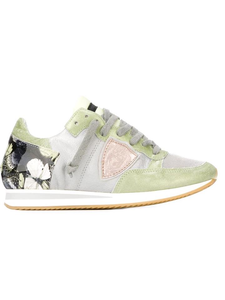 Philippe Model Panelled Sneakers, Women's, Size: 36, Green, Leather/rubber/nylon