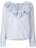 Ganni Ruffled Shirt - Blue