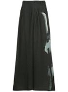 Yohji Yamamoto Tuck Skirt Print - Black