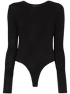 Re/done Long Sleeve Cotton Bodysuit - Black