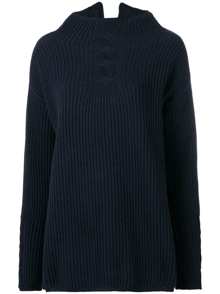 's Max Mara Knitted Mock Neck Top - Blue